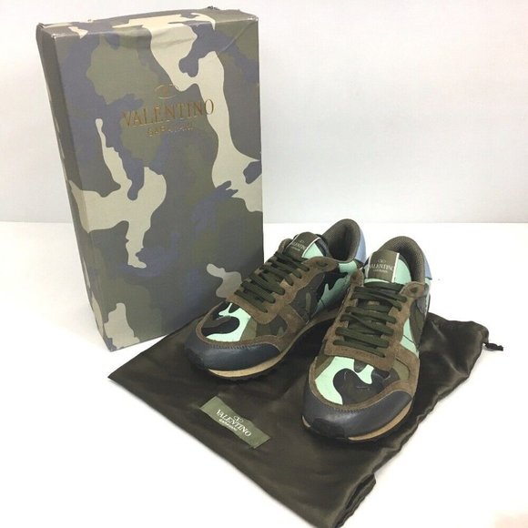 VALENTINO GARAVANI Lock runner Camouflage studs Sneakers Multicolore - Picture 7 of 9